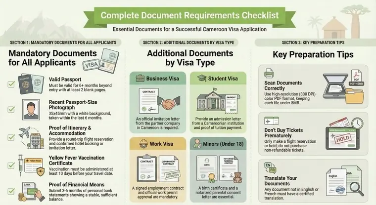 Documents de voyage requis pour le Cameroun : checklist complète pour toutes les nationalités
